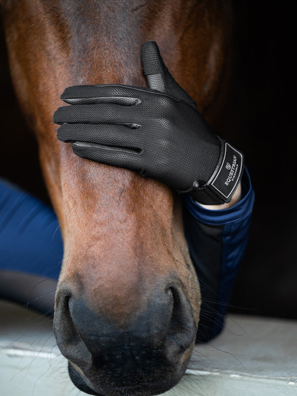 Riding Summer Gloves Equestrian Stockholm Riding Summer Gloves Black Edition detalle 2