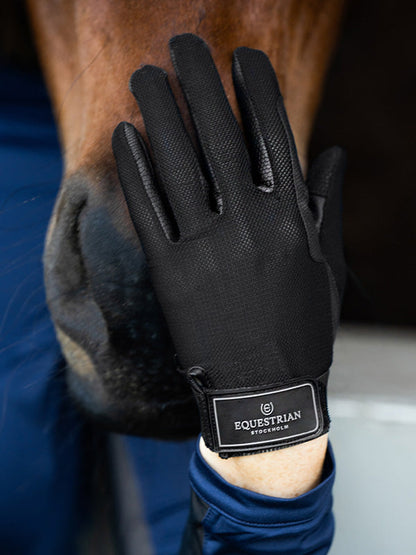 Riding Summer Gloves Equestrian Stockholm Riding Summer Gloves Black Edition detalle 3