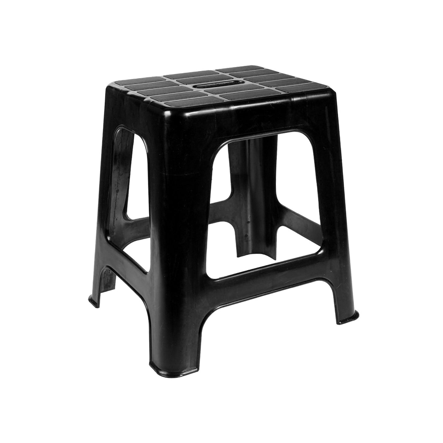 Taburete de plástico V-Plast negro-rosa fuerte