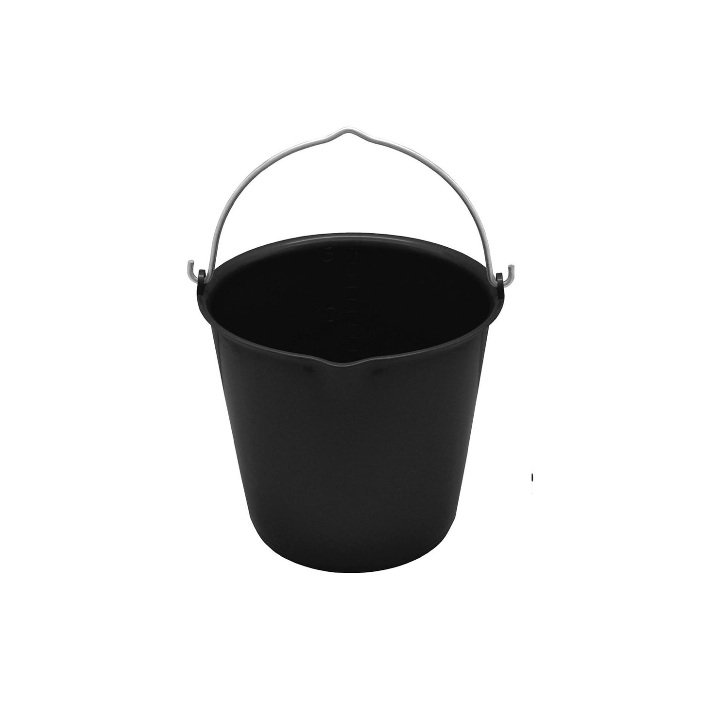 Cubo de plástico flex de 15 l con asa de metal V-Plast - Negro