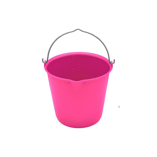 Cubo de plástico flex de 15 l con asa de metal V-Plast - Rosa