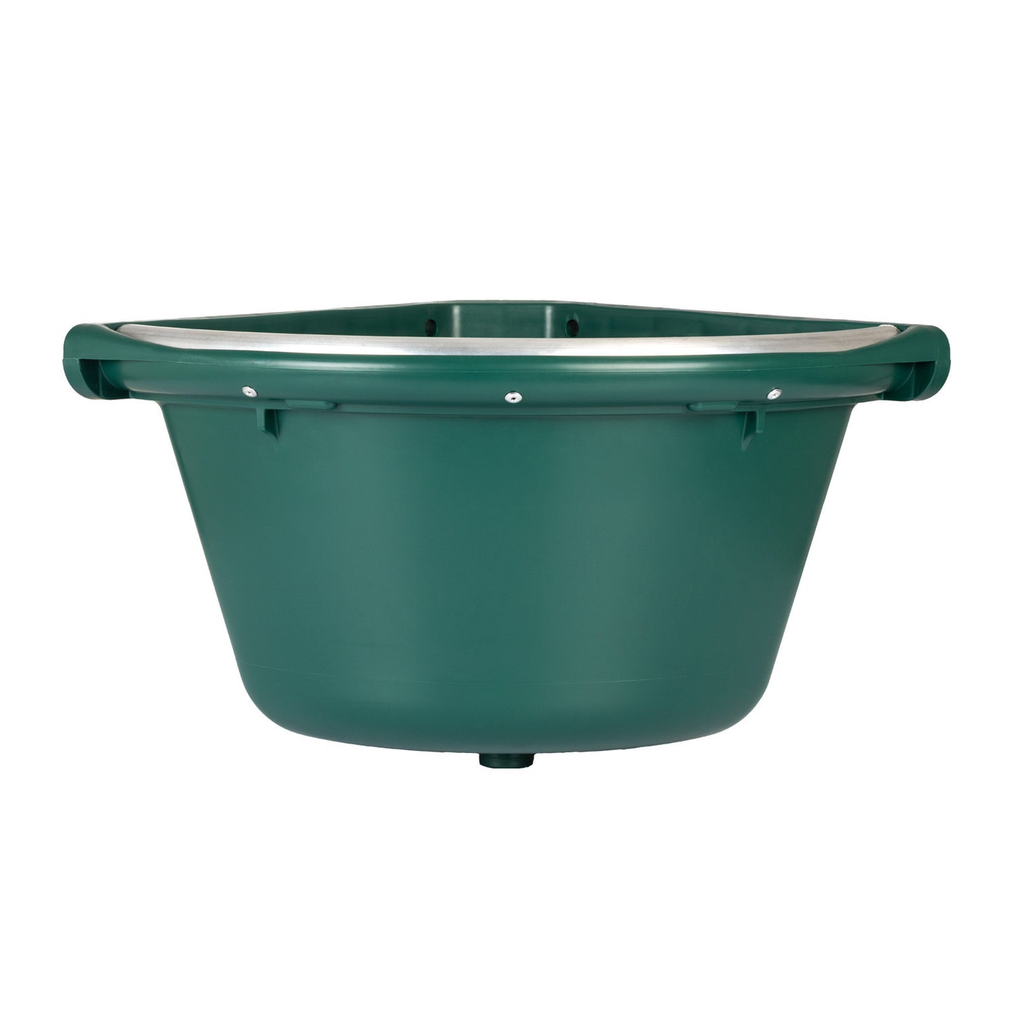 Comedero esquinero con borde de metal y dos soportes para pared. Capacidad 16 litros AmaHorse