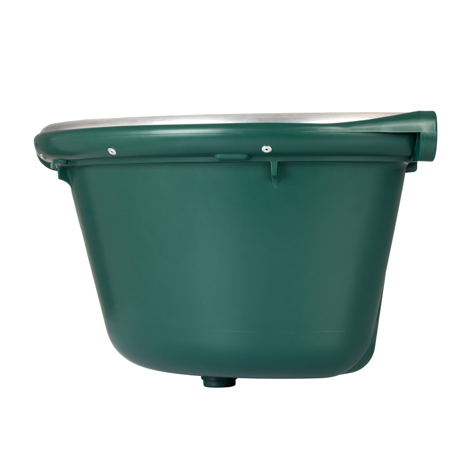 Comedero esquinero con borde de metal y dos soportes para pared. Capacidad 16 litros AmaHorse