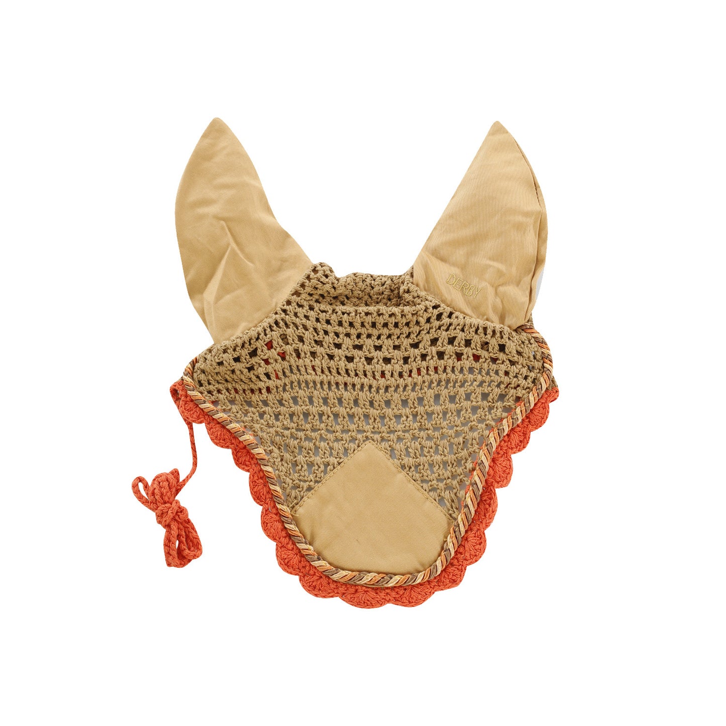 Cofia de poni de algodón con cordón Derby - Camel/Multi/Orange