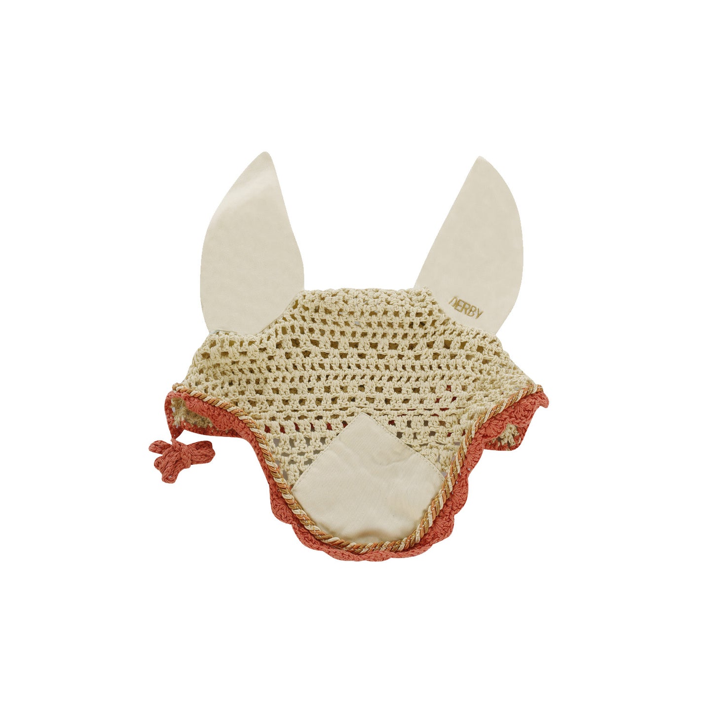 Cofia de poni de algodón con cordón Derby - Cream/Multi/Orange