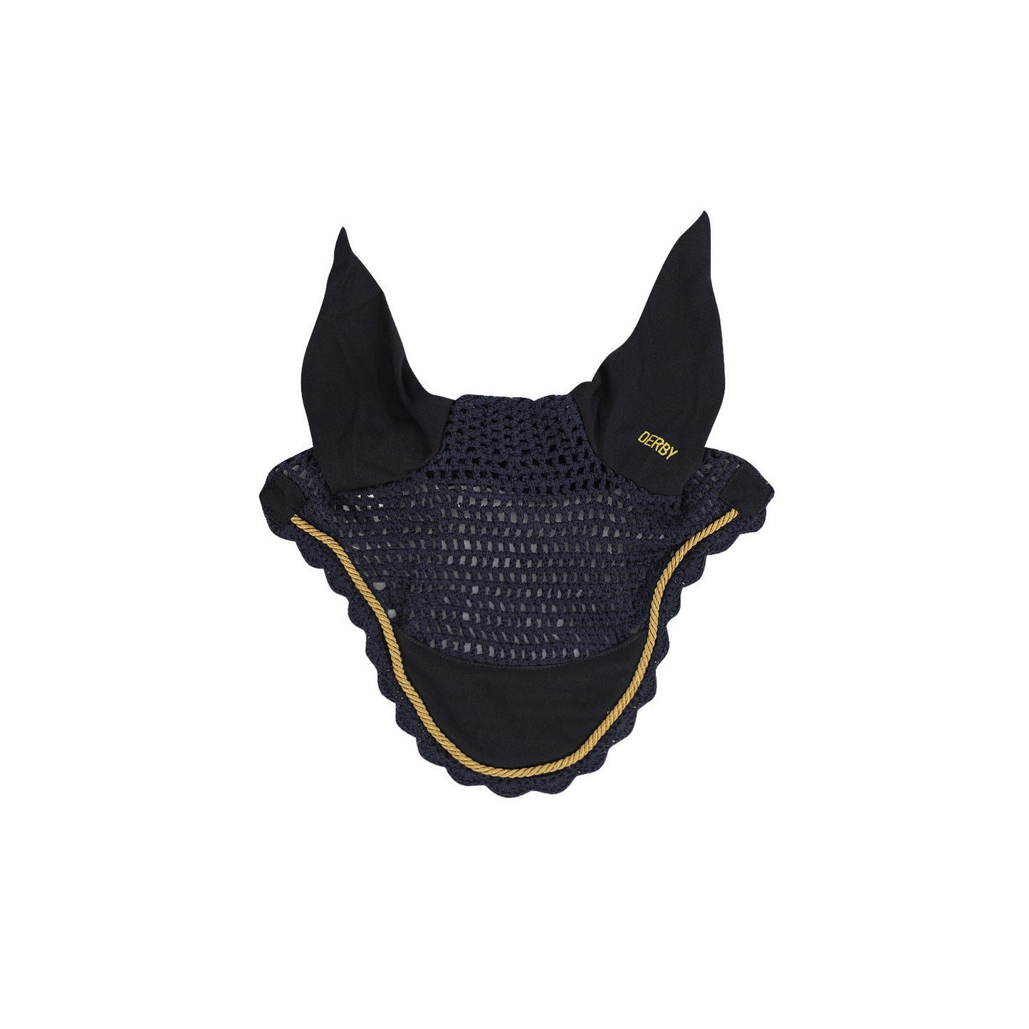 Cofia de poni de algodón con cordón Derby - Navy/Gold/Navy