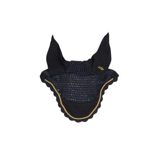 Cofia de poni de algodón con cordón Derby - Navy/Gold/Navy