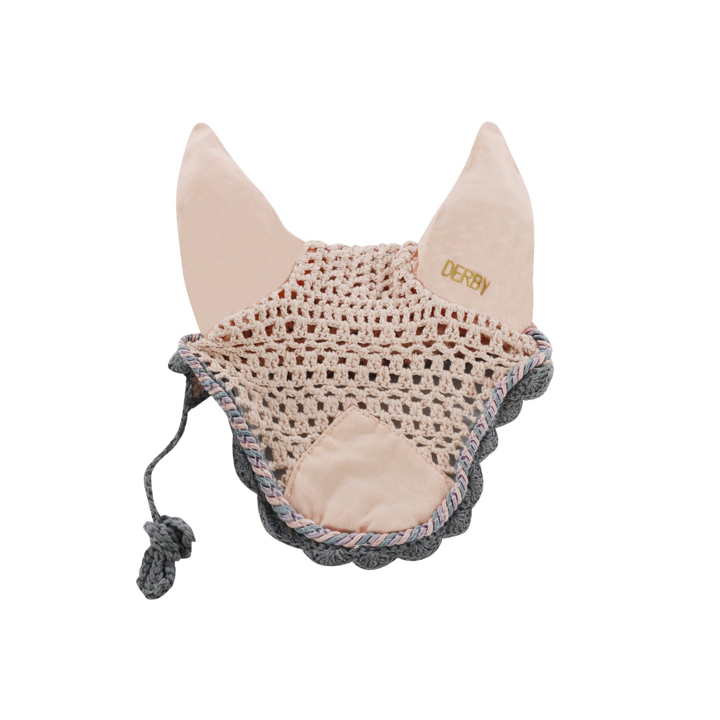 Cofia de poni de algodón con cordón Derby - Pink/Multi/Silver