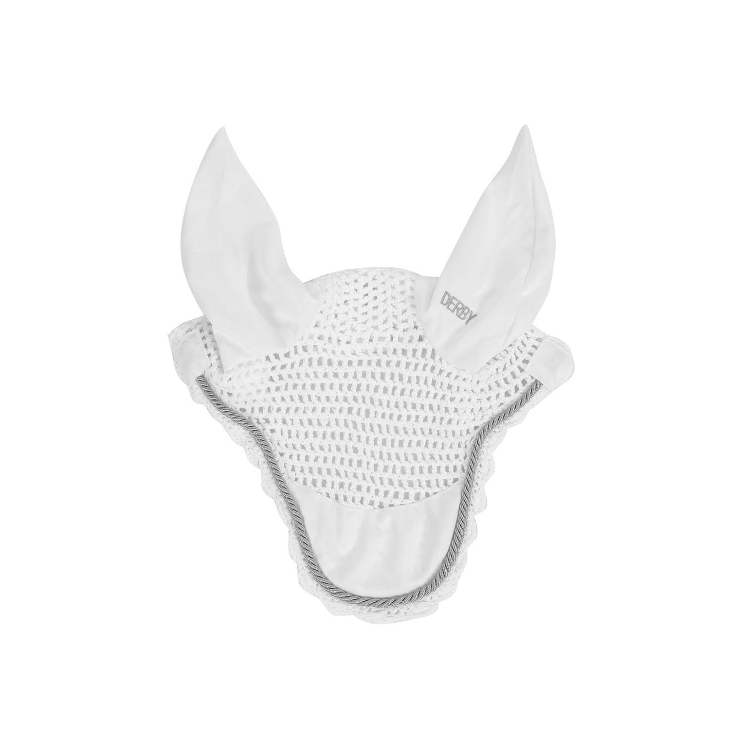 Cofia de poni de algodón con cordón Derby - White/Silver/White