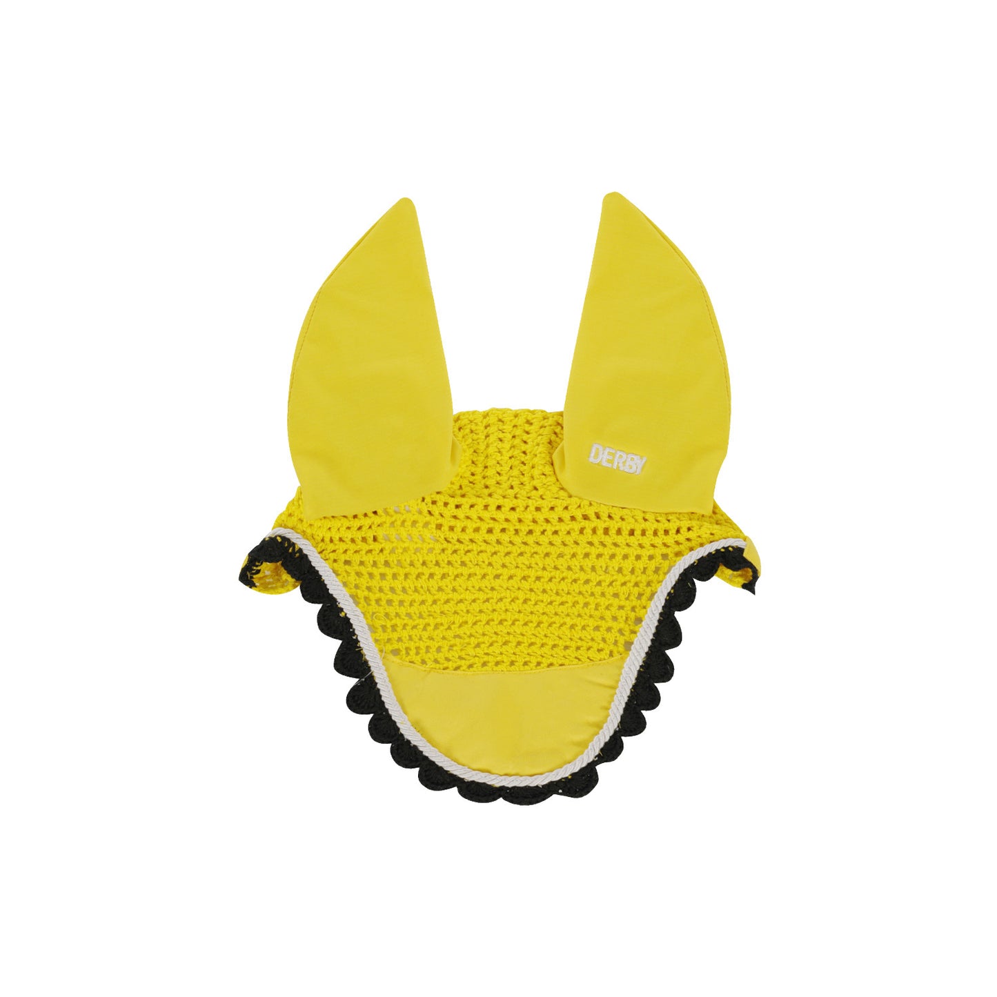 Cofia de poni de algodón con cordón Derby - Yellow/White/Black