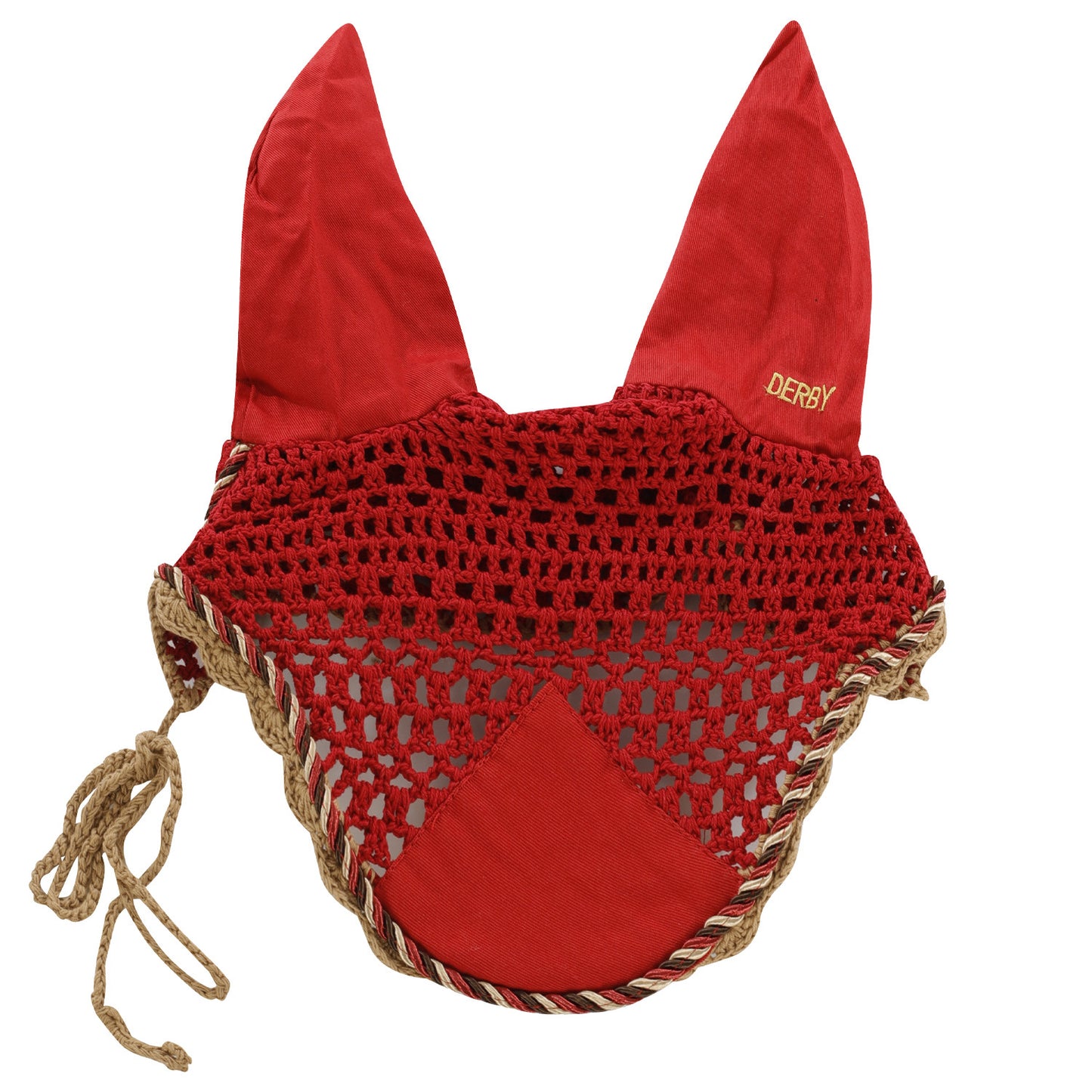Gorro de algodón con cordón Derby - Dark Red/Multi/Beige
