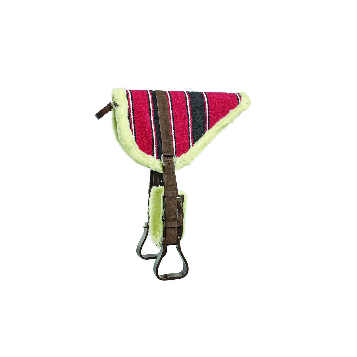 Bareback navajo de algodón con estribos y cincha Lakota - Black/Red