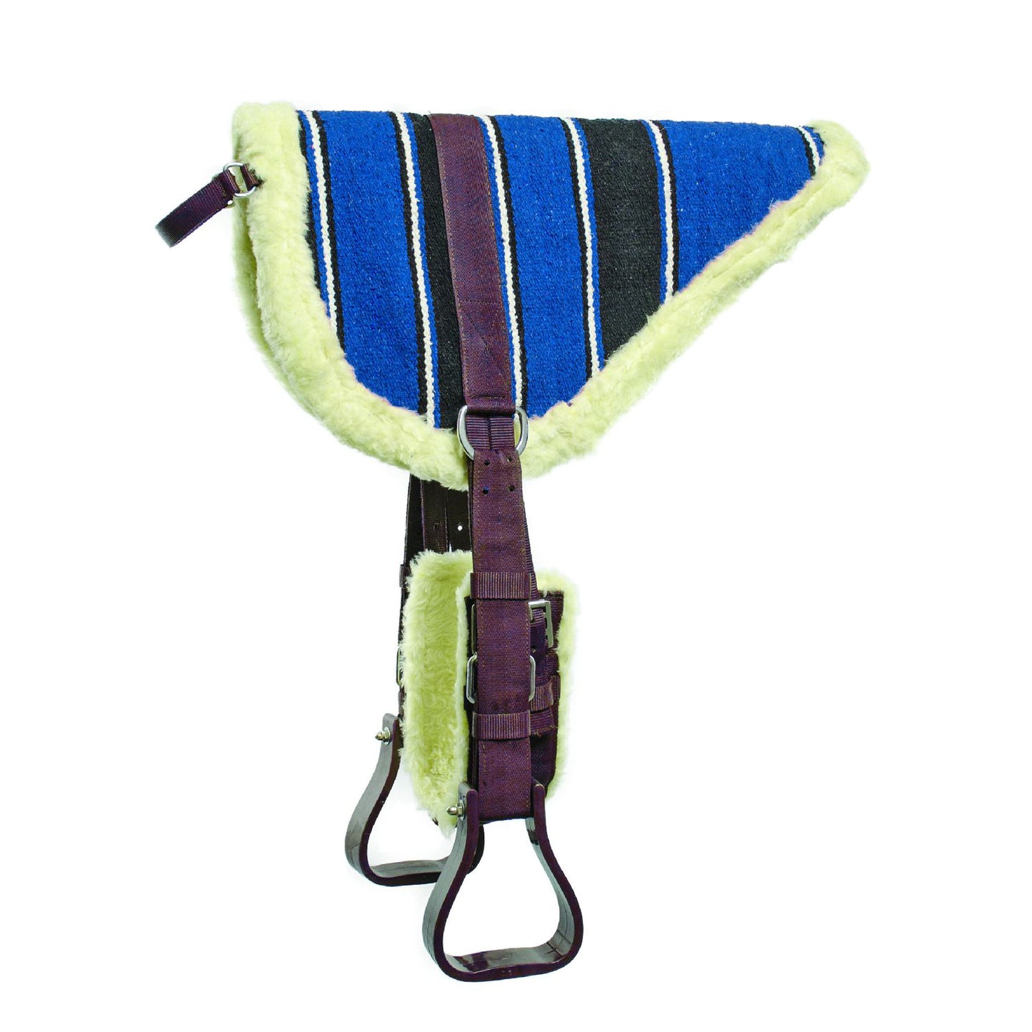 Bareback navajo de algodón con estribos y cincha Lakota - Black/Royal
