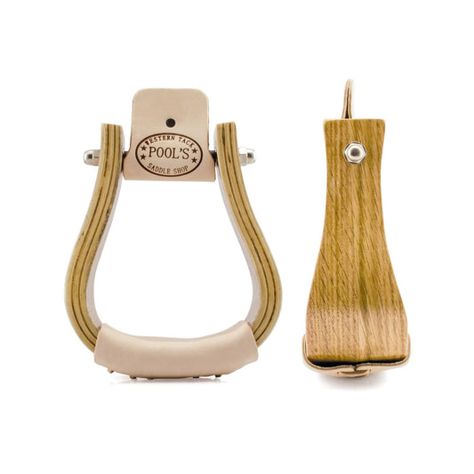 Estribos western de madera con asiento ancho Pool's