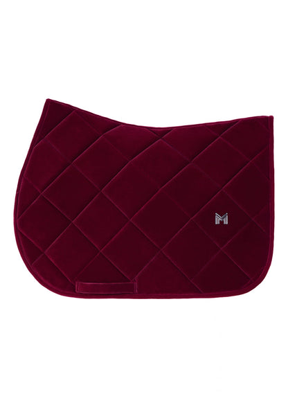 Producto ecuestre Maximilian Equestrian Velvet Jumping Saddle Pad (Ruby) vista principal