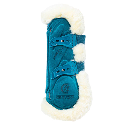 Kentucky Vegan Sheepskin protectores de tendón Bamboo Elastic Velvet para equitación