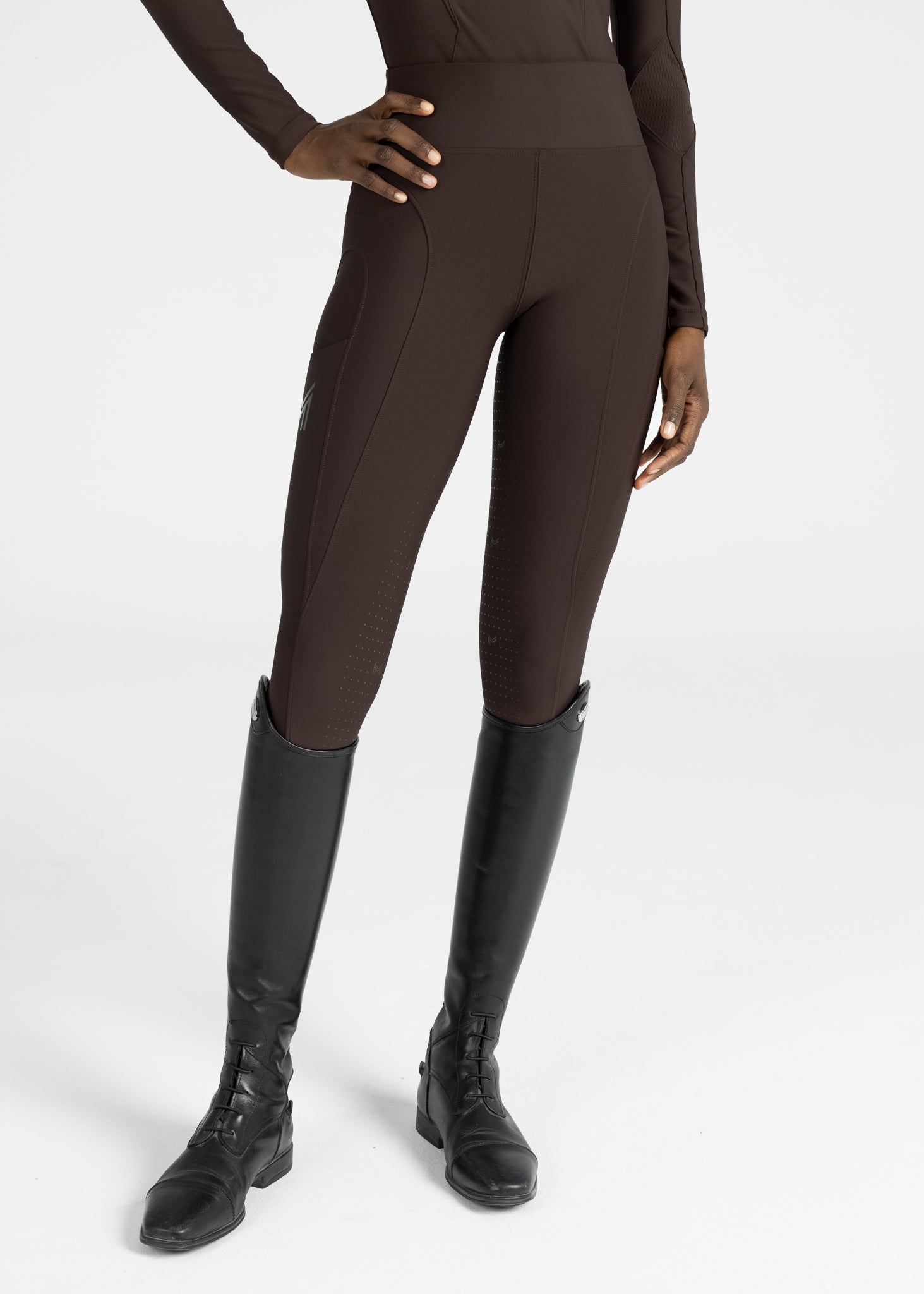 Mallas Maximilian Equestrian Outline leggings de equitación (Chocolate) para equitación - vista 7