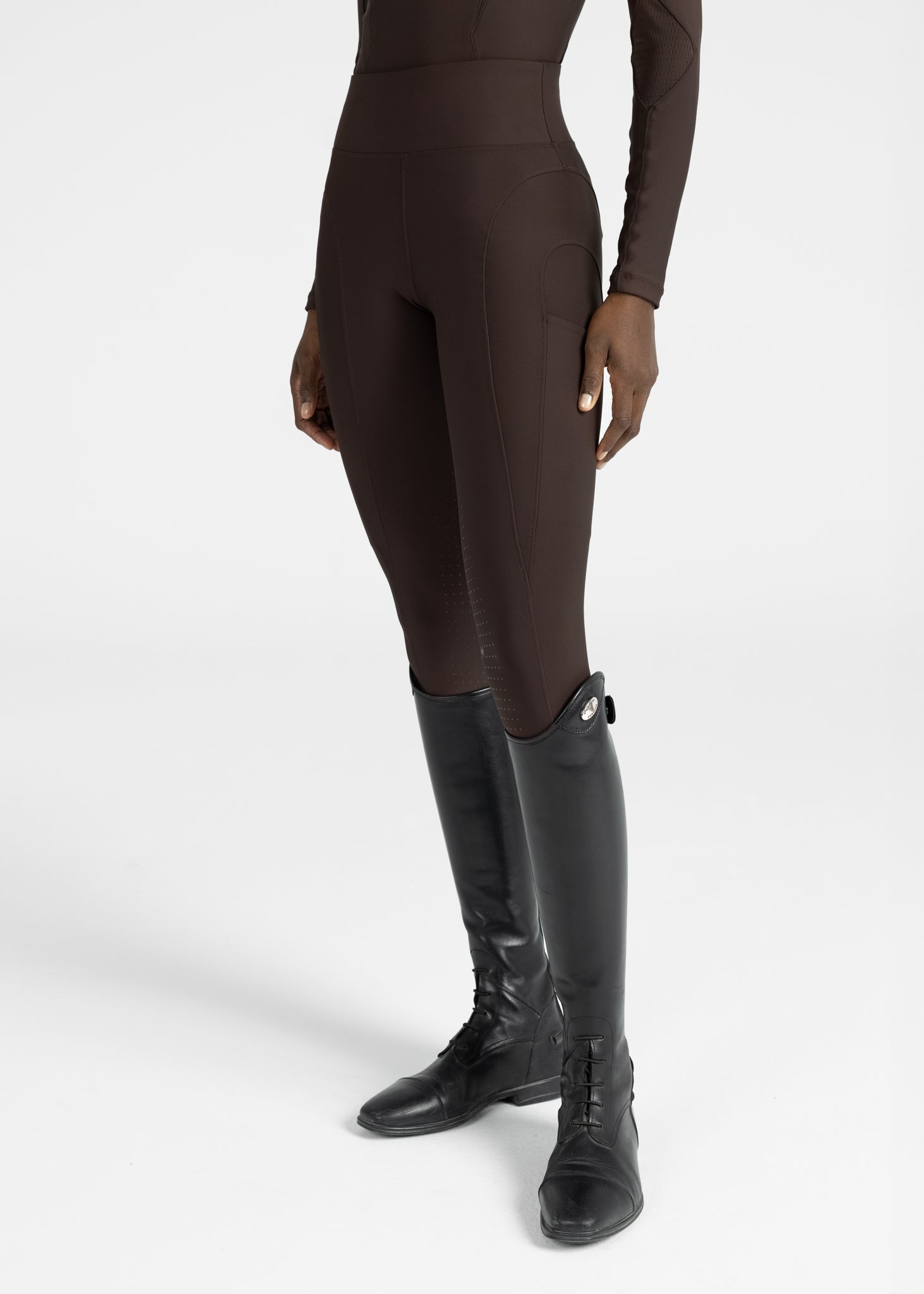Mallas Maximilian Equestrian Outline leggings de equitación (Chocolate) para equitación - vista 2