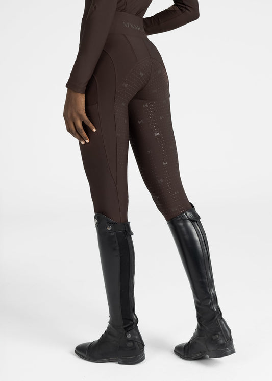 Mallas Maximilian Equestrian Outline leggings de equitación (Chocolate) para equitación