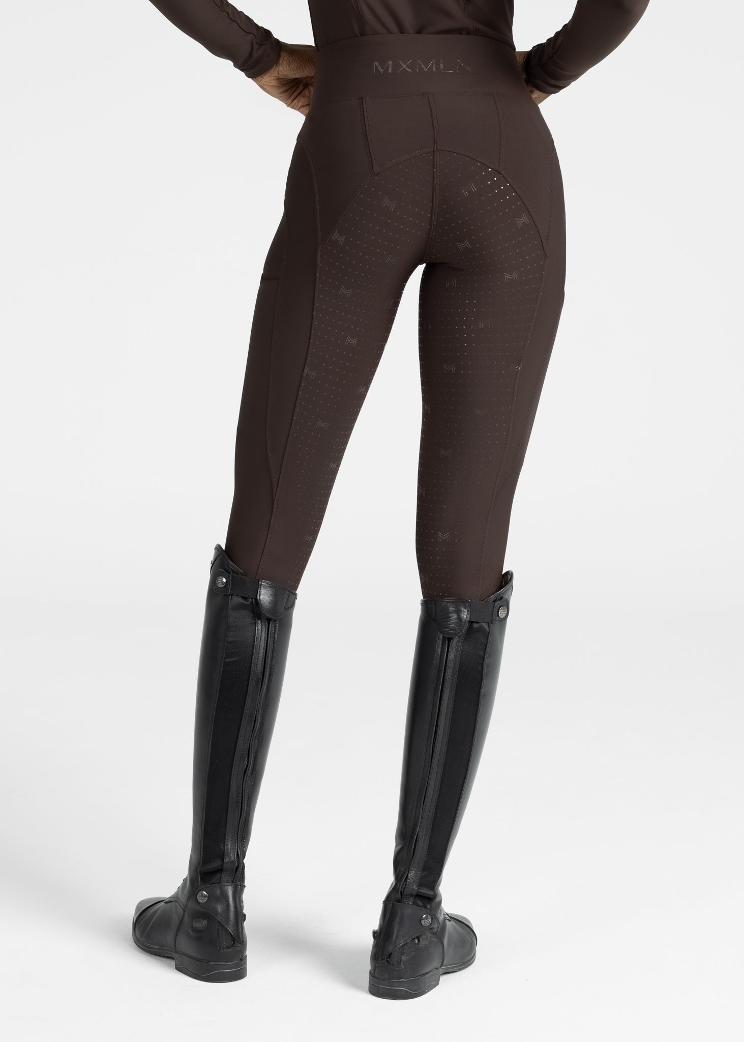 Mallas Maximilian Equestrian Outline leggings de equitación (Chocolate) para equitación - vista 4