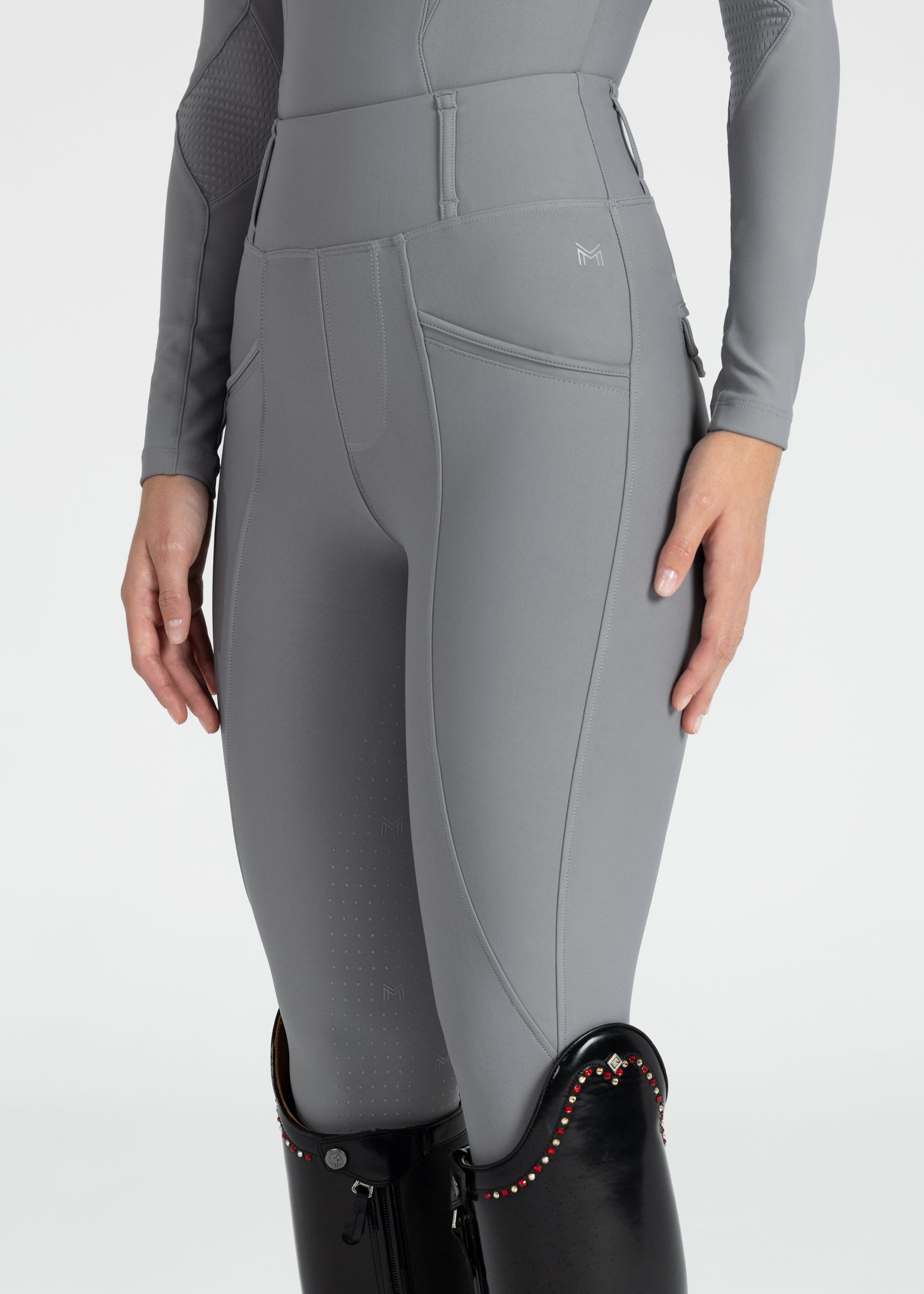 Producto ecuestre Maximilian Equestrian Pro Riding Leggings (Titanium) detalle 7