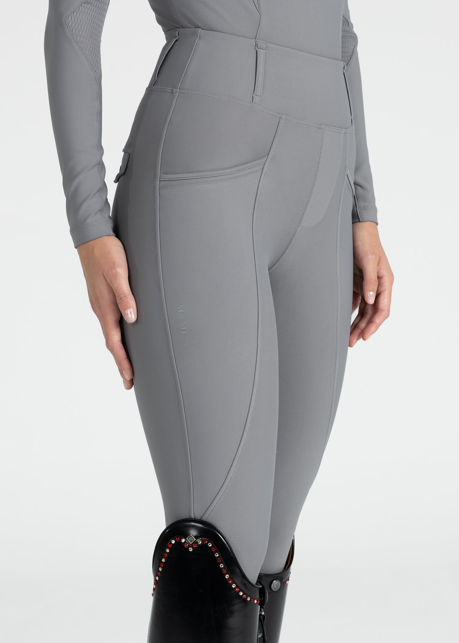 Producto ecuestre Maximilian Equestrian Pro Riding Leggings (Titanium) detalle 8