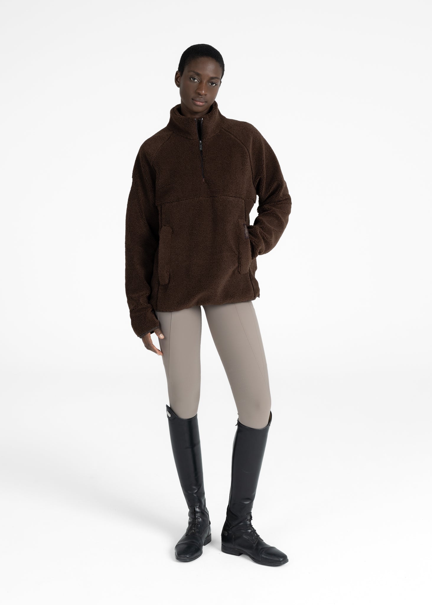 Camiseta técnica Maximilian Equestrian Women Clan Teddy Halfzip (Chocolate) detalle 5