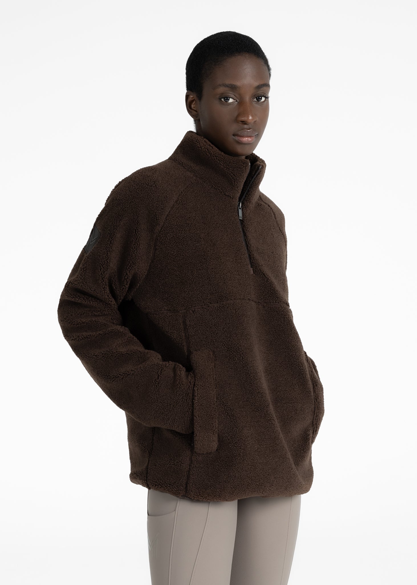 Camiseta técnica Maximilian Equestrian Women Clan Teddy Halfzip (Chocolate) detalle 2