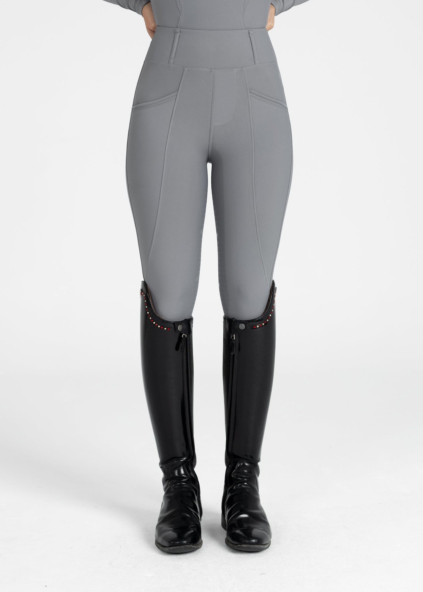 Producto ecuestre Maximilian Equestrian Pro Riding Leggings (Titanium) detalle 3