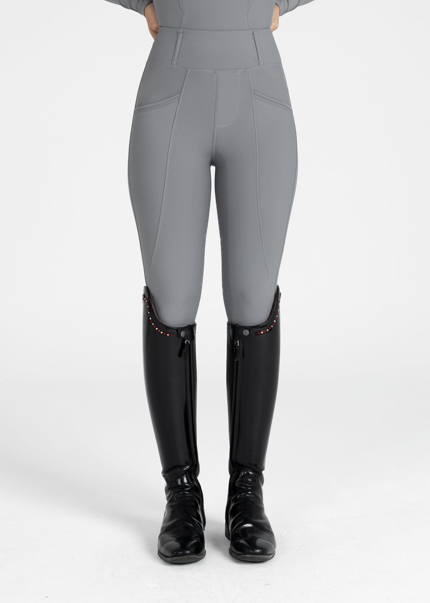 Producto ecuestre Maximilian Equestrian Pro Riding Leggings (Titanium) detalle 3