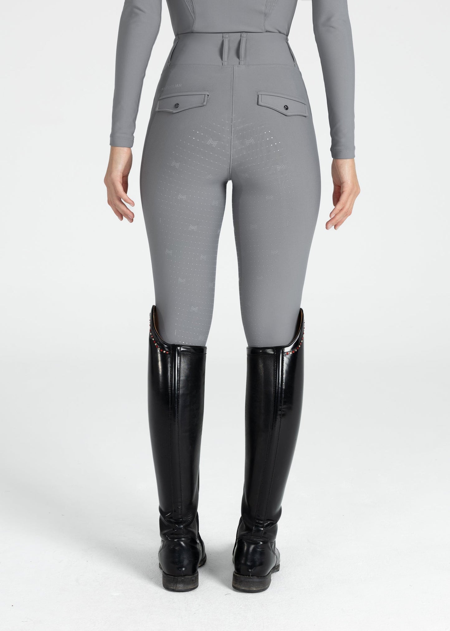 Producto ecuestre Maximilian Equestrian Pro Riding Leggings (Titanium) detalle 5