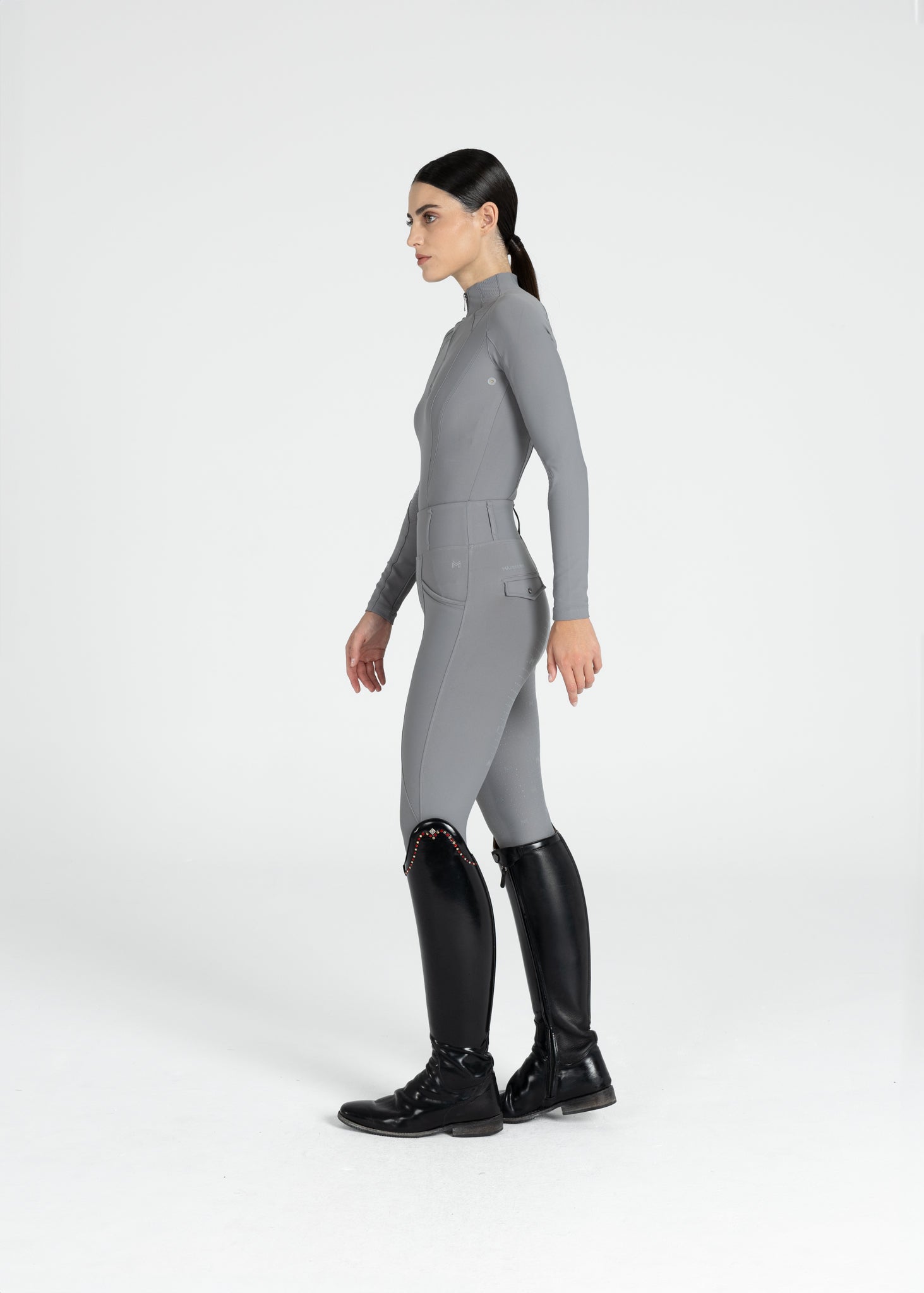 Producto ecuestre Maximilian Equestrian Pro Riding Leggings (Titanium) detalle 10