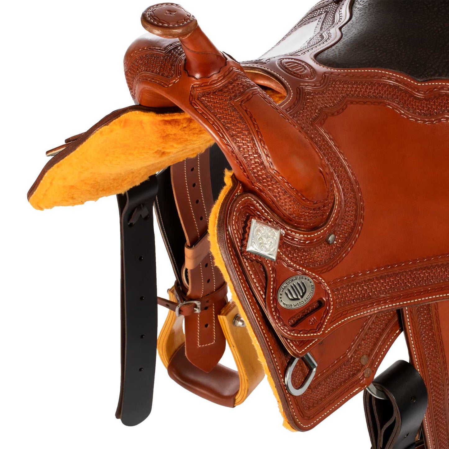 Silla Westwood Classic cutting/team penning borde de asiento acolchado #6 - Cognac / Parana Bb