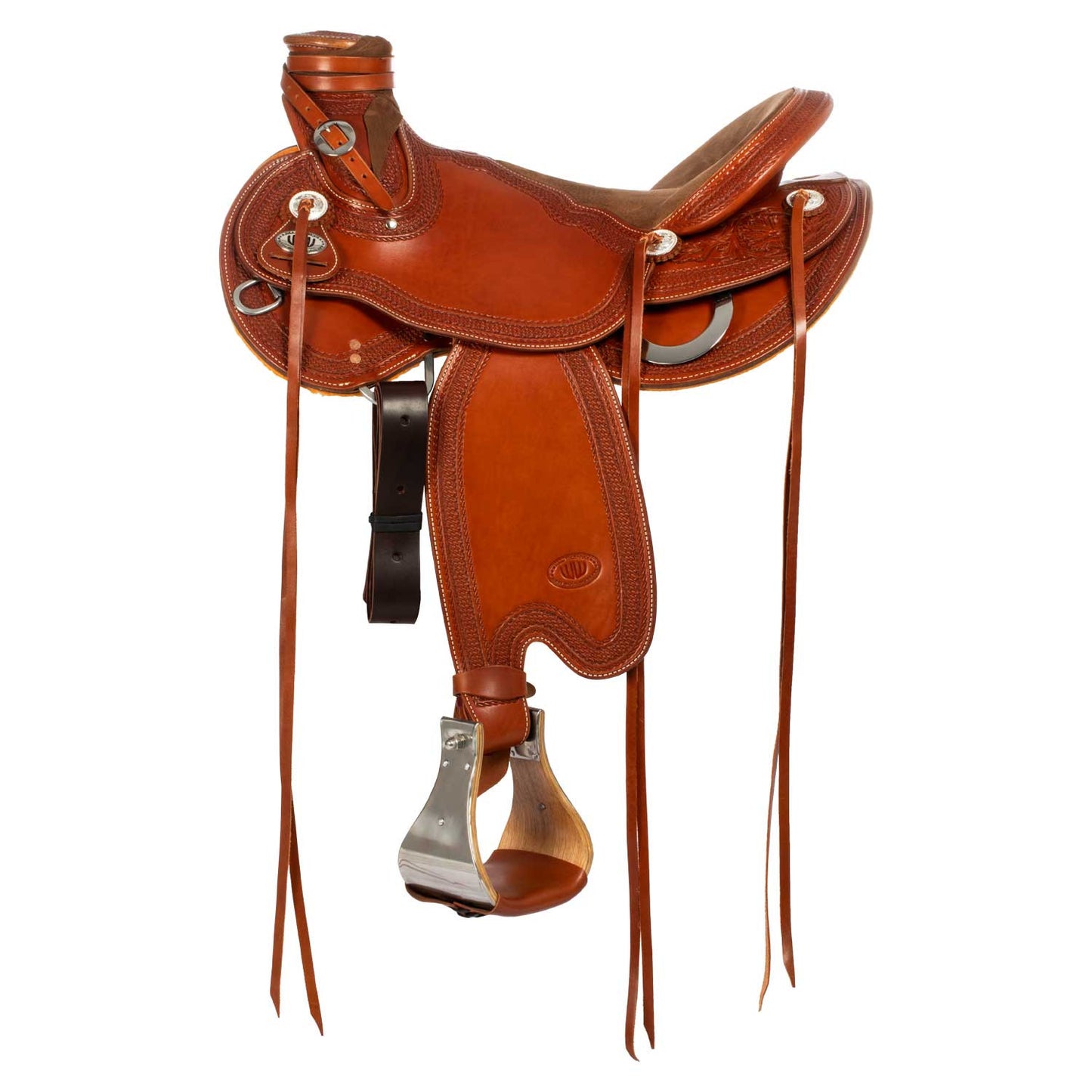 Sella Westwood wade doble falda asiento acolchado flor #6 borde #77 - Cognac / Nabuck 5020