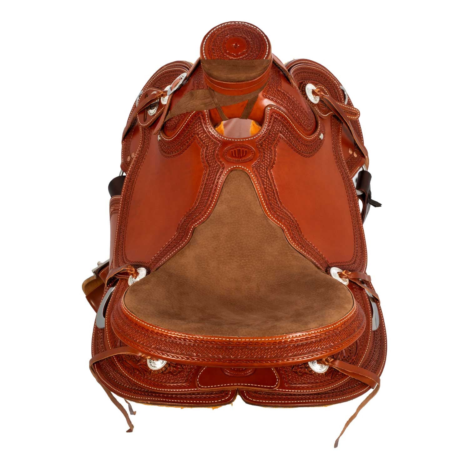 Sella Westwood wade doble falda asiento acolchado flor #6 borde #77 - Cognac / Nabuck 5020