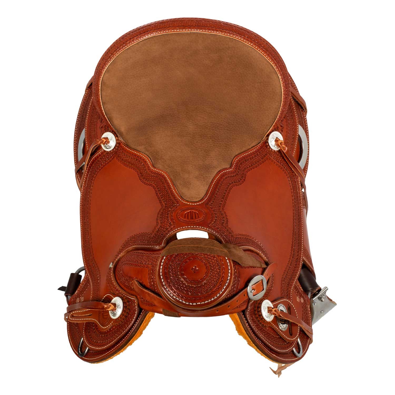 Sella Westwood wade doble falda asiento acolchado flor #6 borde #77 - Cognac / Nabuck 5020