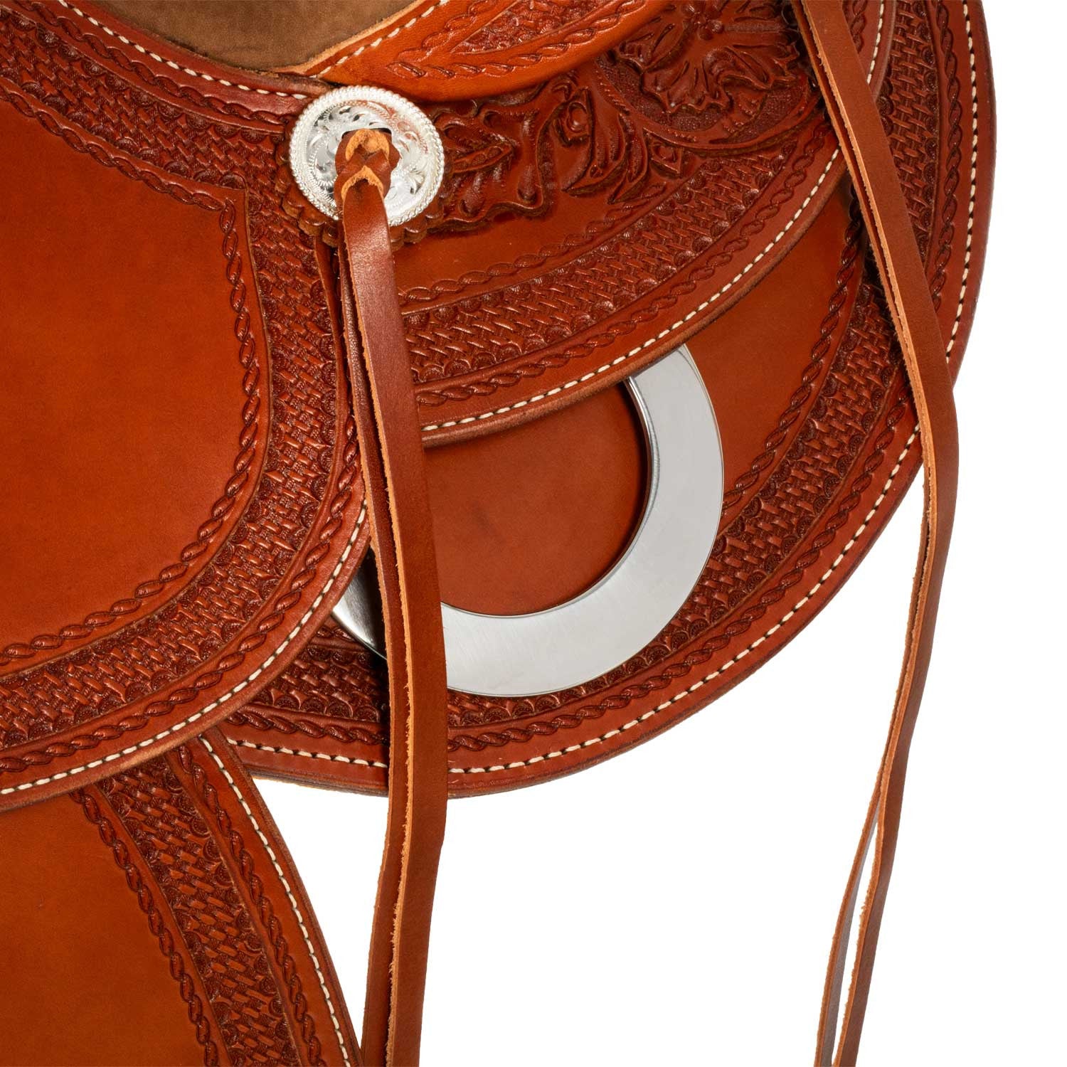Sella Westwood wade doble falda asiento acolchado flor #6 borde #77 - Cognac / Nabuck 5020
