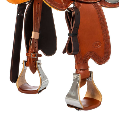 Sella Westwood wade doble falda asiento acolchado flor #6 borde #77 - Cognac / Nabuck 5020