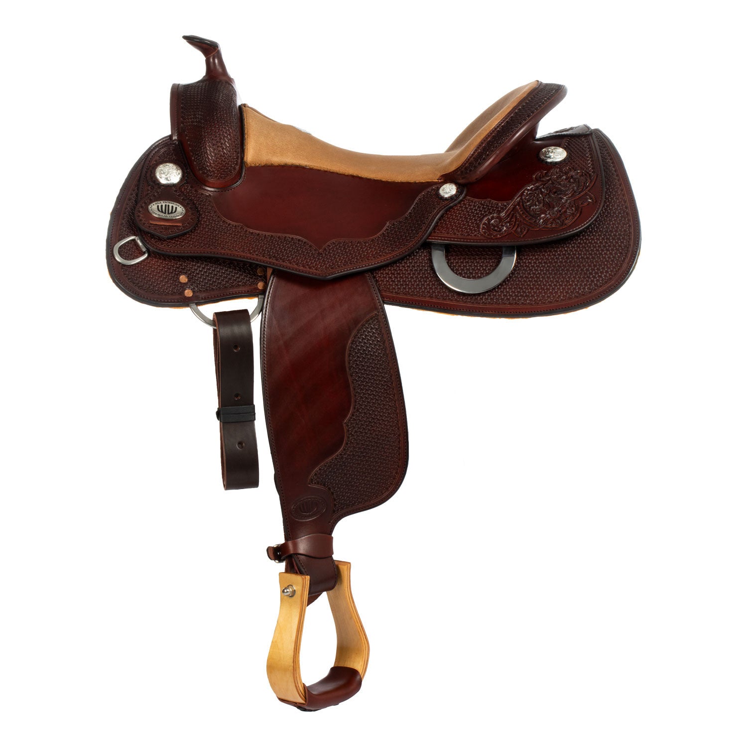 Selle Westwood classic reining big butterfly burdeos - Burgundy / Nabuck Sherry