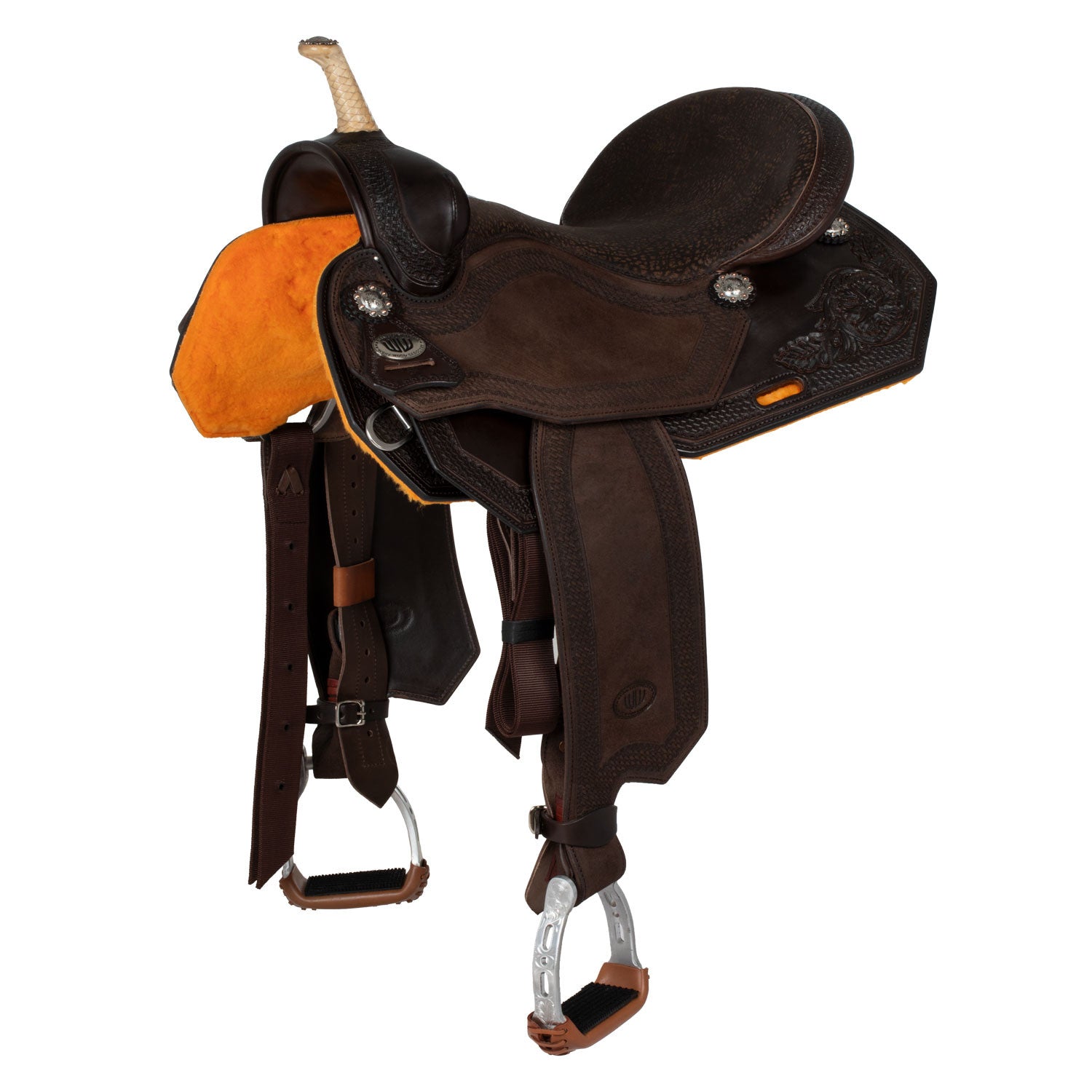 Selle Westwood clásico barril marrón oscuro flor#6 borde redondo cesta