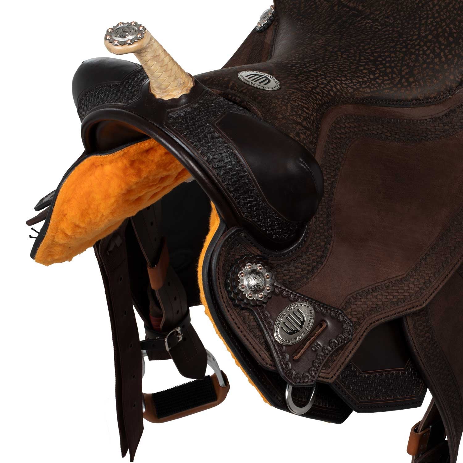 Selle Westwood clásico barril marrón oscuro flor#6 borde redondo cesta - Dark Brown / Parana Bk/Bn