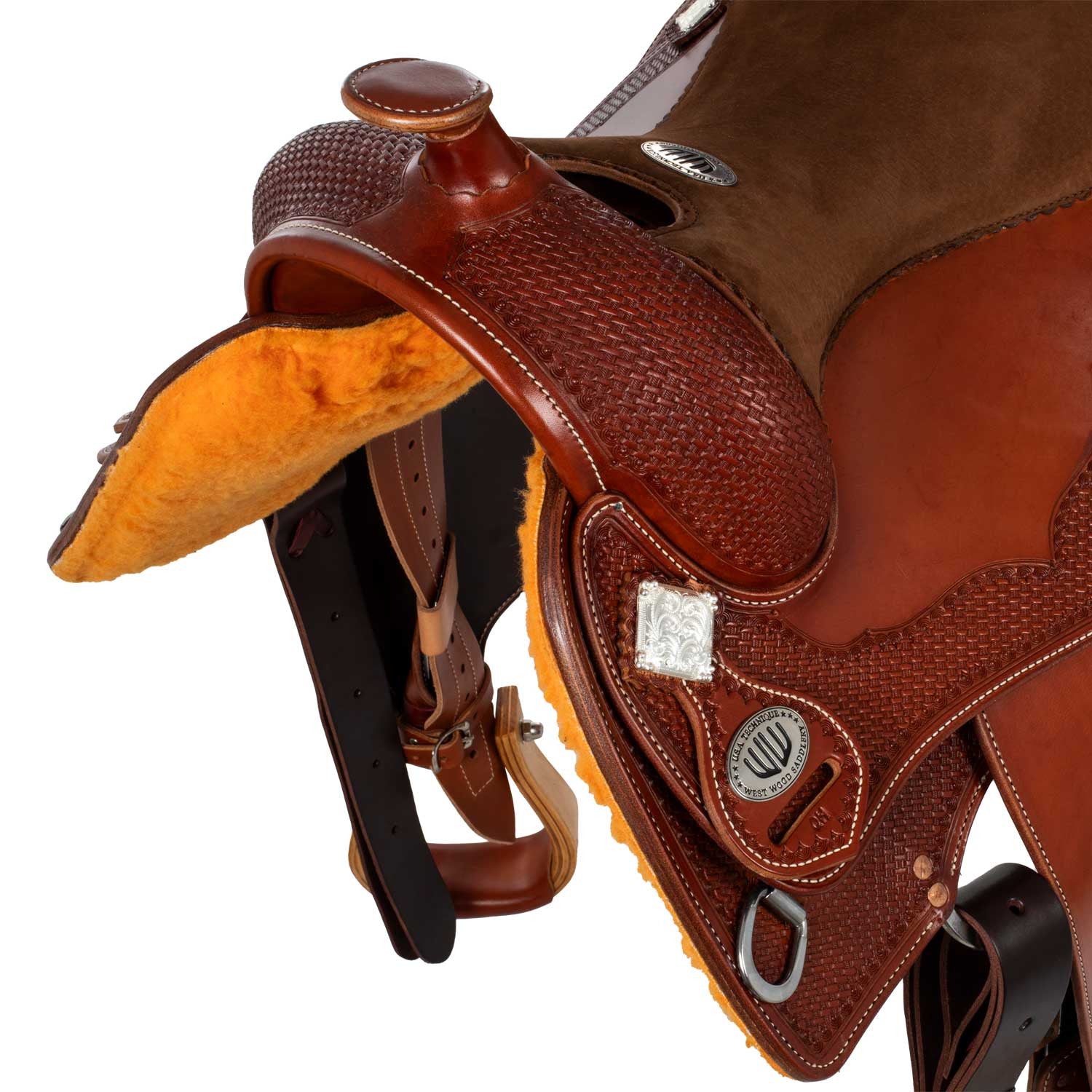 Selle Westwood Classic reining falda cuadrada cognac flower#16 wave basket - Cognac / Nabuck 5020