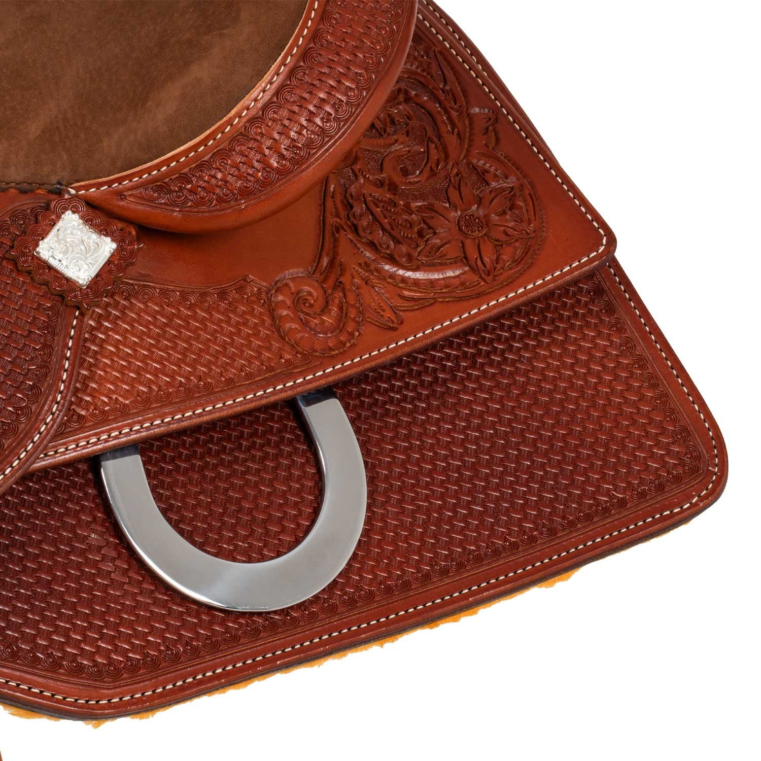 Selle Westwood Classic reining falda cuadrada cognac flower#16 wave basket - Cognac / Nabuck 5020