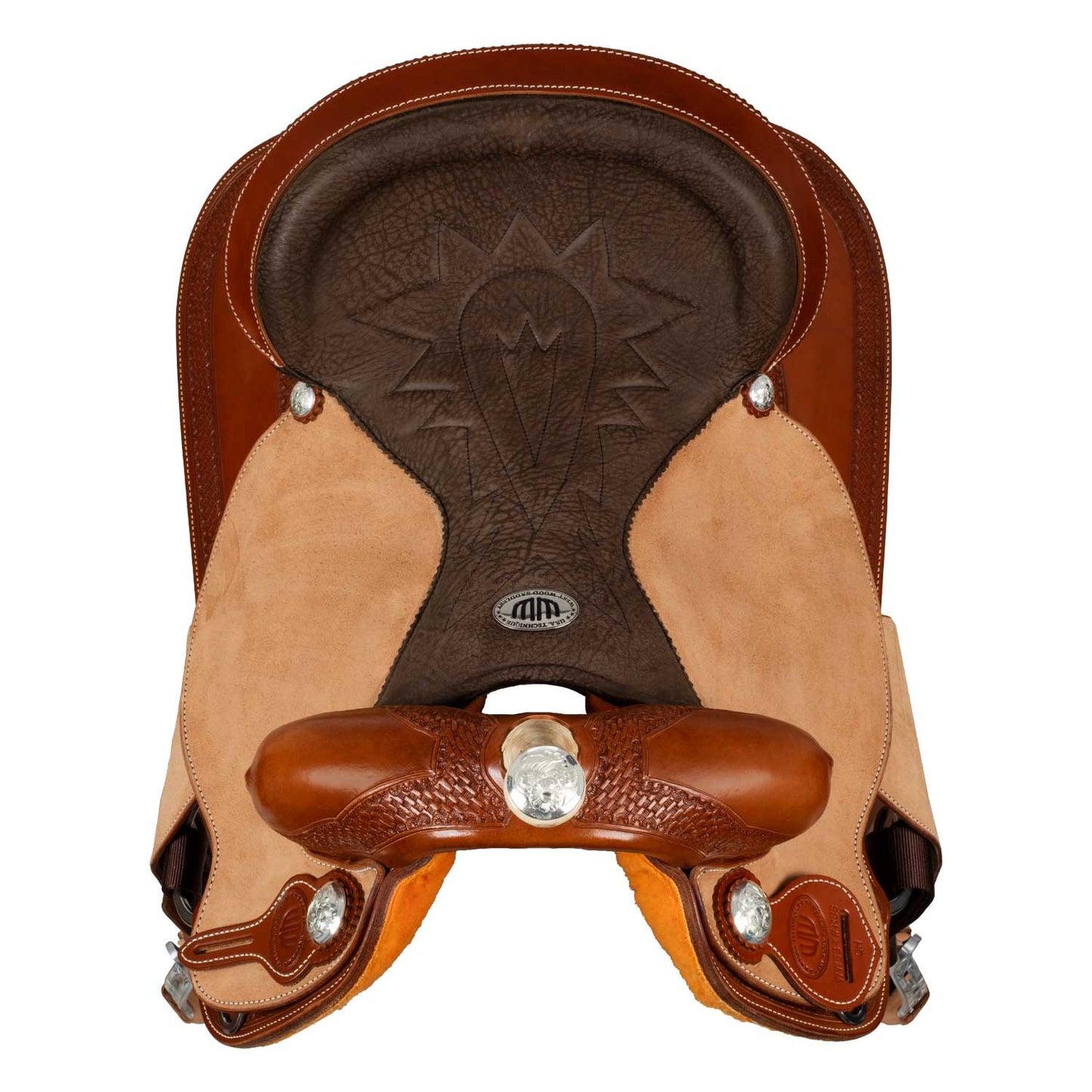 Silla Westwood basic barrel MJ, coñac/natural invertido, ribete basket tooling - Cognac / Parana Black-Brown