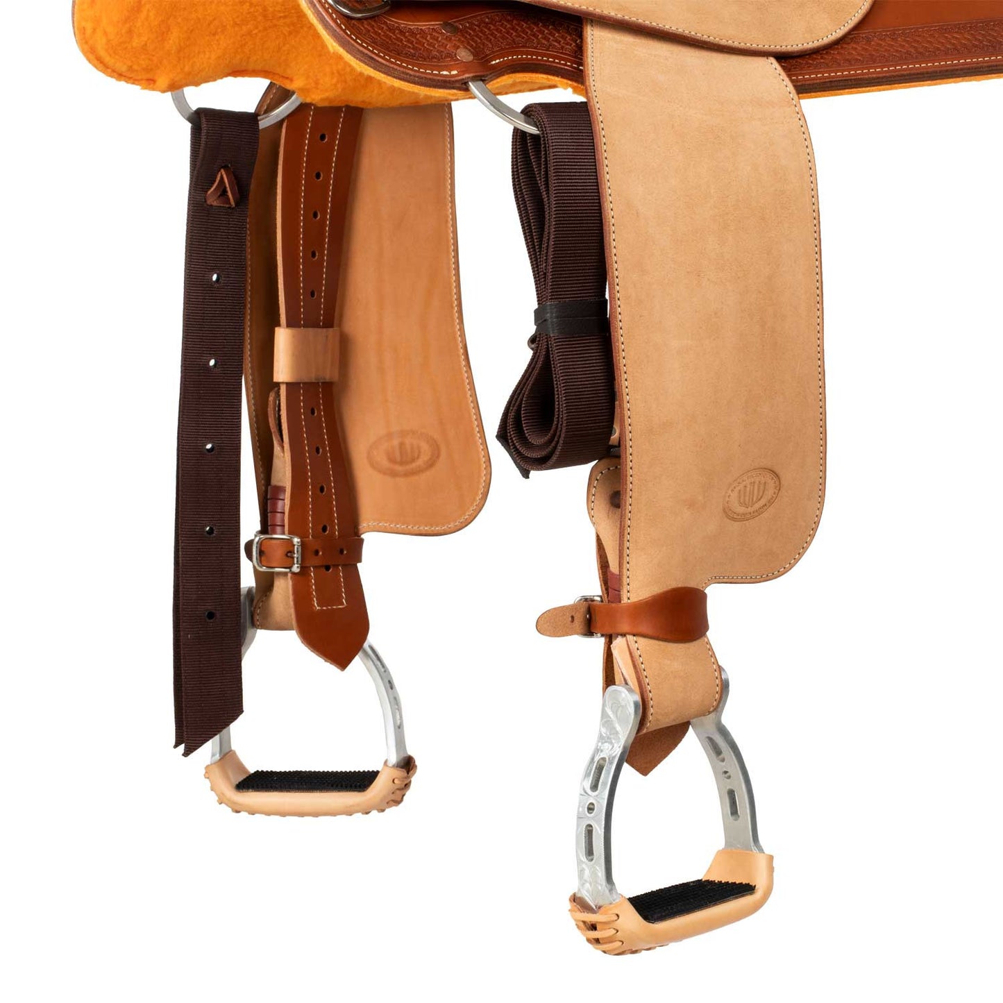 Silla Westwood basic barrel MJ, coñac/natural invertido, ribete basket tooling - Cognac / Parana Black-Brown