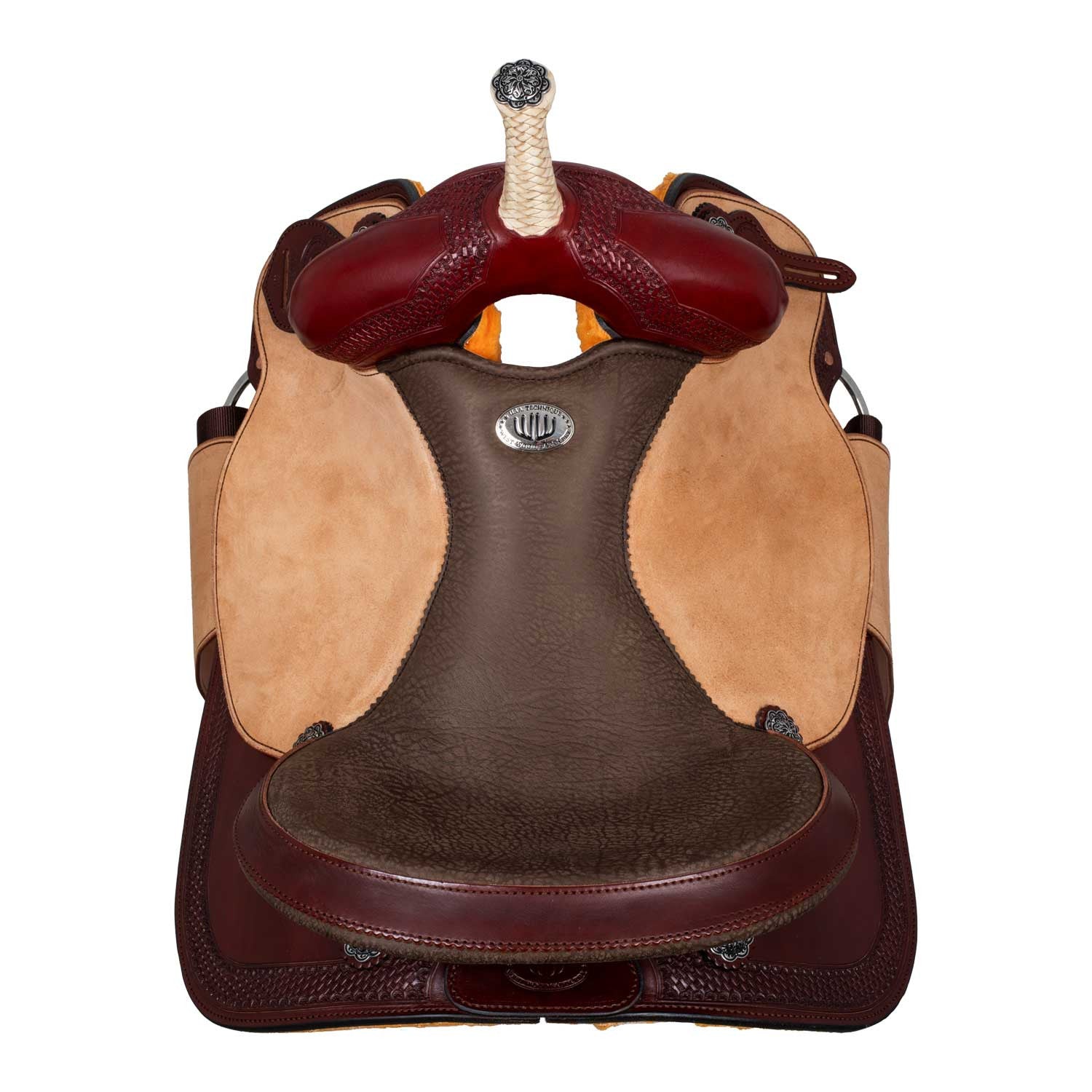 Sella Westwood básica barrel MJ burdeos/reverso borde natural basket tooling - Burgundy / Parana Black-Brown