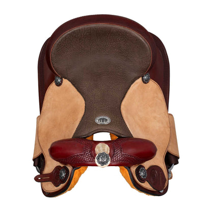 Sella Westwood básica barrel MJ burdeos/reverso borde natural basket tooling - Burgundy / Parana Black-Brown