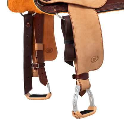 Sella Westwood básica barrel MJ burdeos/reverso borde natural basket tooling - Burgundy / Parana Black-Brown