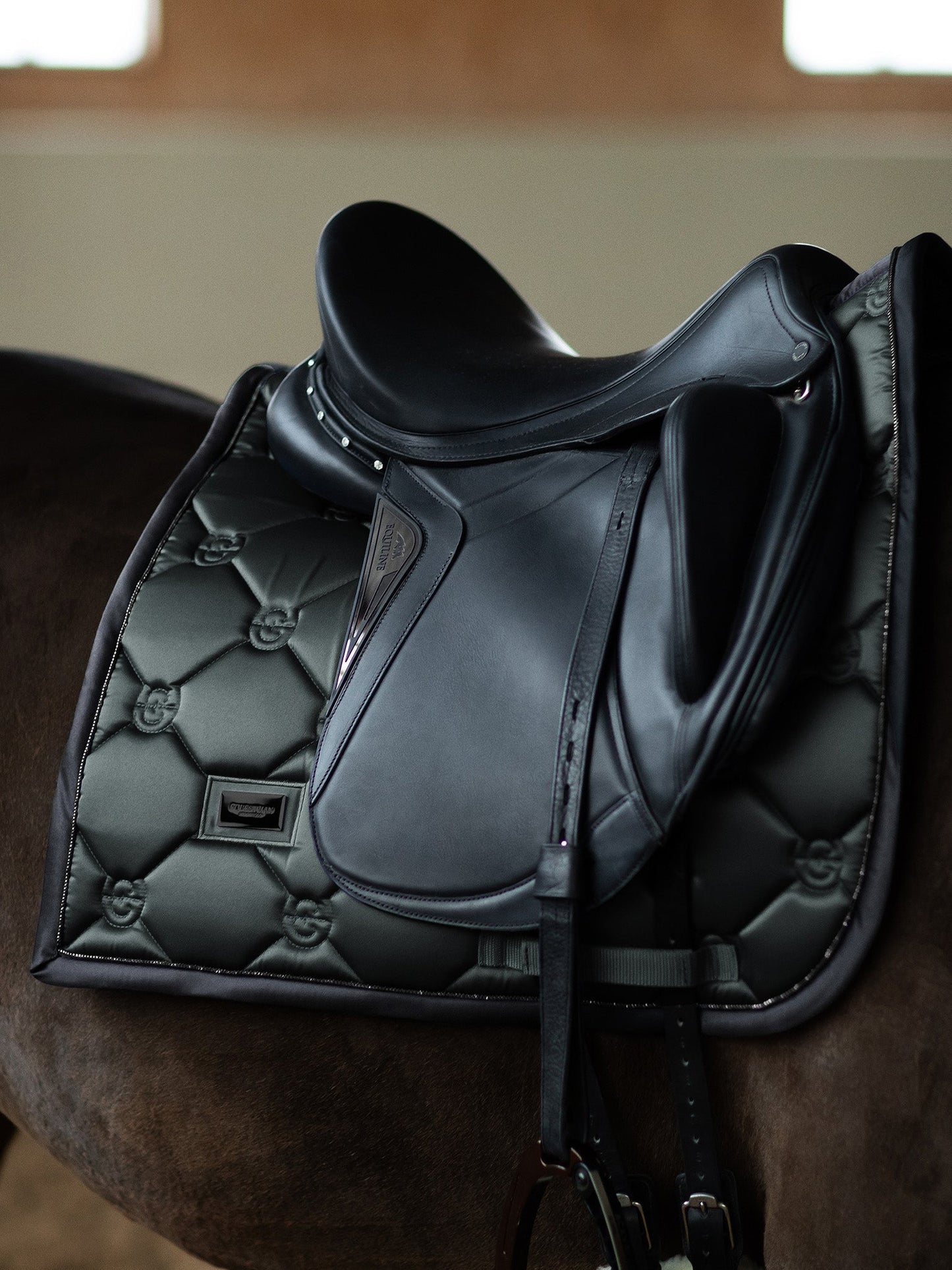 Calzado ecuestre Equestrian Stockholm Dressage Saddle Pad + Mesh Brushing detalle 2