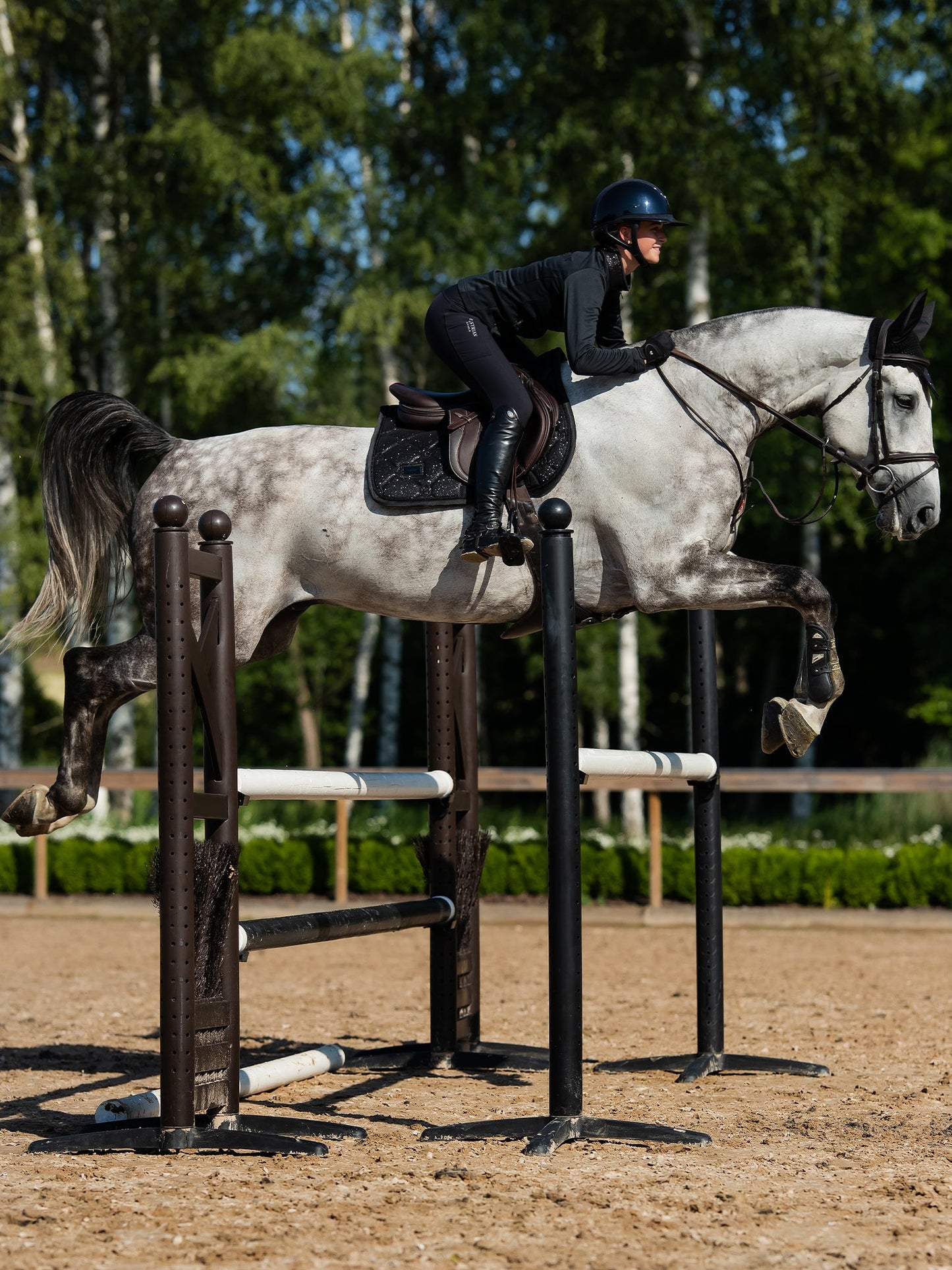 Jump Saddle Pad Glimmer Equestrian Stockholm Jump Saddle Pad All Black Glimmer detalle 5